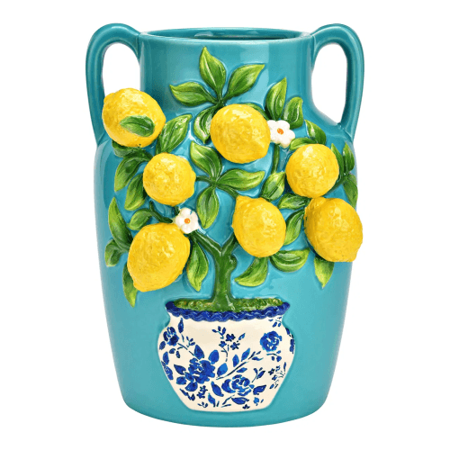 Jarrón decorativo de limones