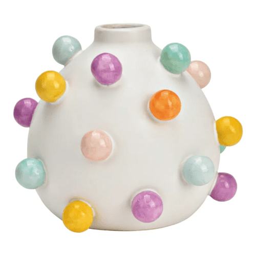 Jarrón Decorativo Color Dots Cerámica